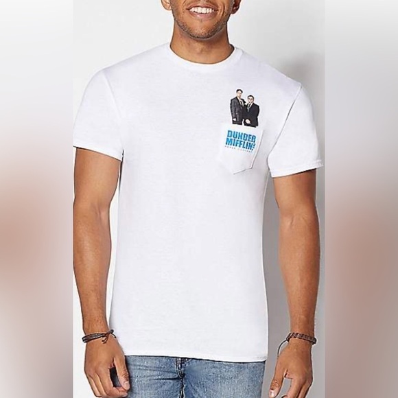 The Office Dunder Mifflin/NWT/ Pocket Tee/Crewneck/ Short sleeves/Tag-less/ M - Picture 1 of 8